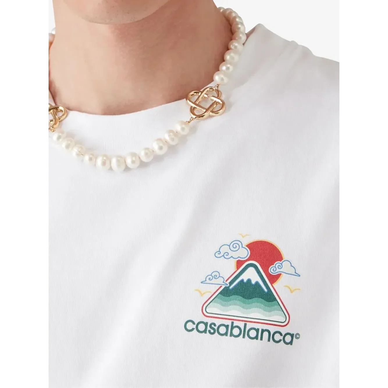Casablanca Montagne Ondulee T-Shirt White - Image 3