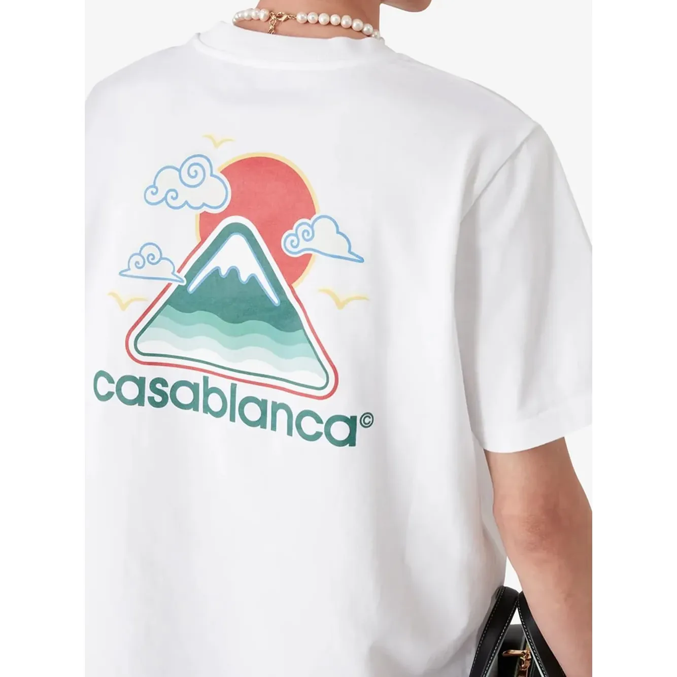 Casablanca Montagne Ondulee T-Shirt White - Image 4
