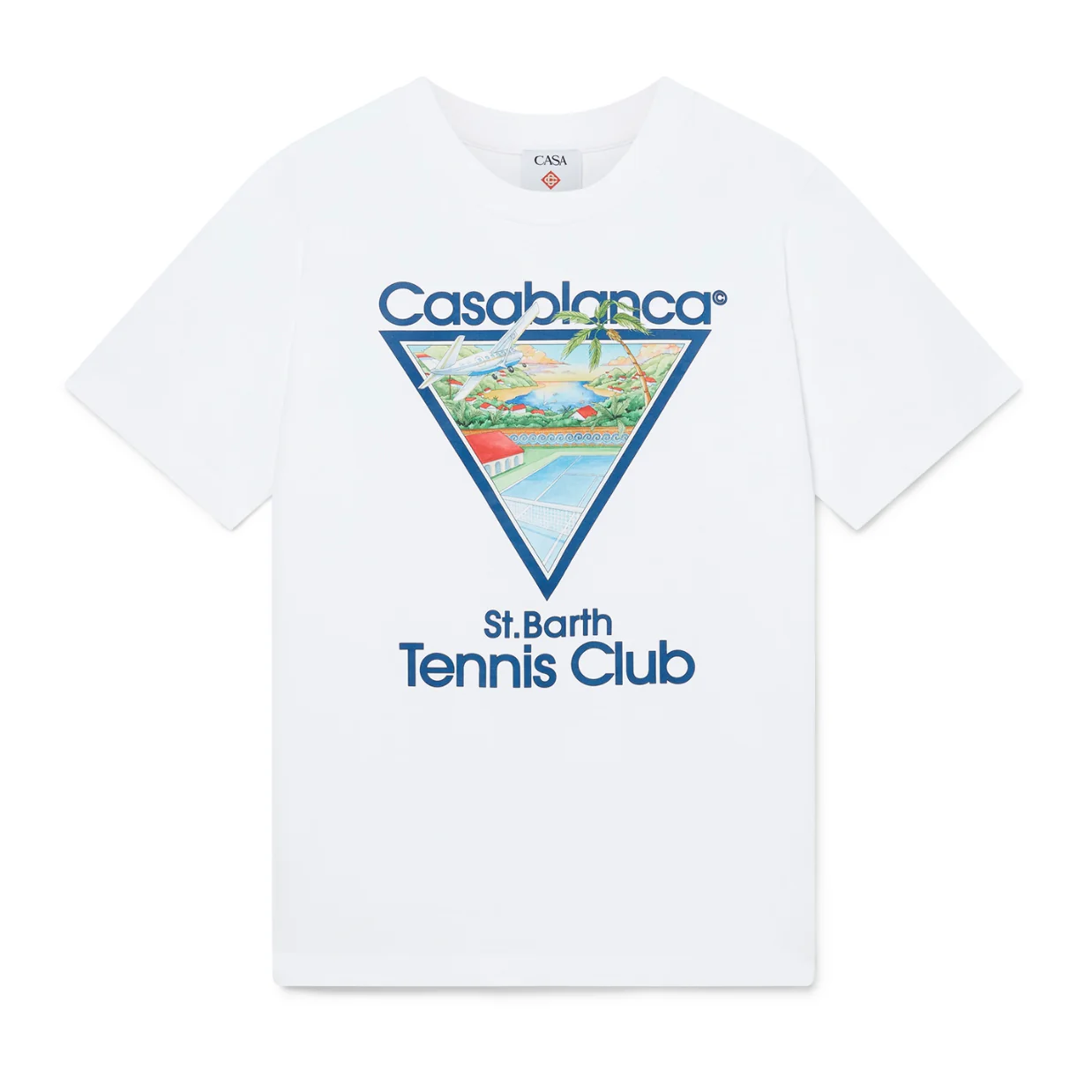 CASABLANCA ST. BARTH TENNIS CLUB ICON SHORT SLEEVE T‑SHIRT WHITE