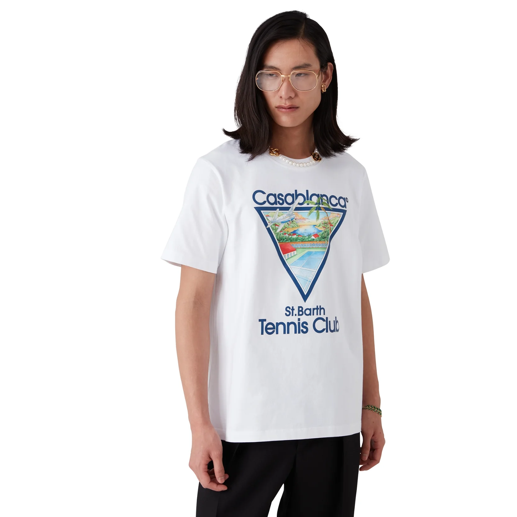 CASABLANCA ST. BARTH TENNIS CLUB ICON SHORT SLEEVE T‑SHIRT WHITE - Image 4