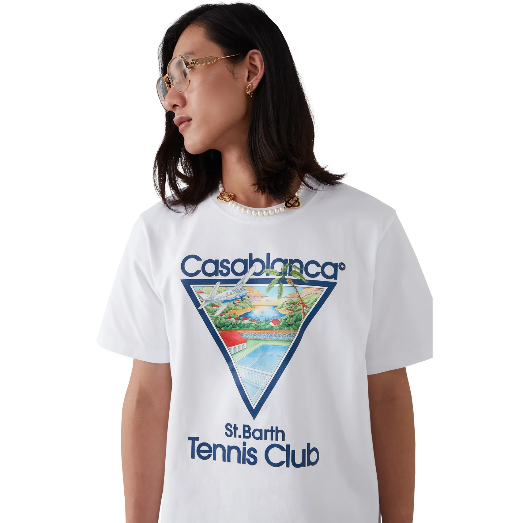 CASABLANCA ST. BARTH TENNIS CLUB ICON SHORT SLEEVE T‑SHIRT WHITE - Image 5