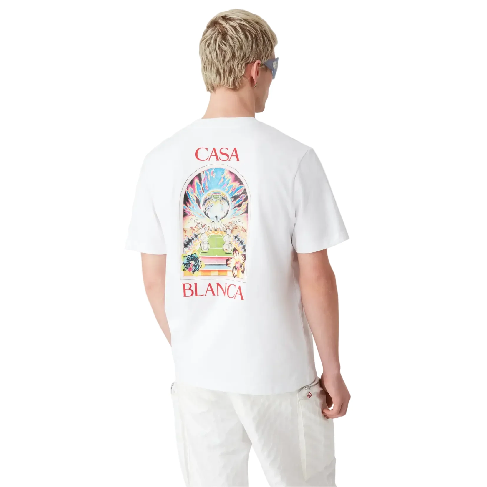 Casablanca White Tennis Landscape Short Sleeve T‑Shirt - Image 2