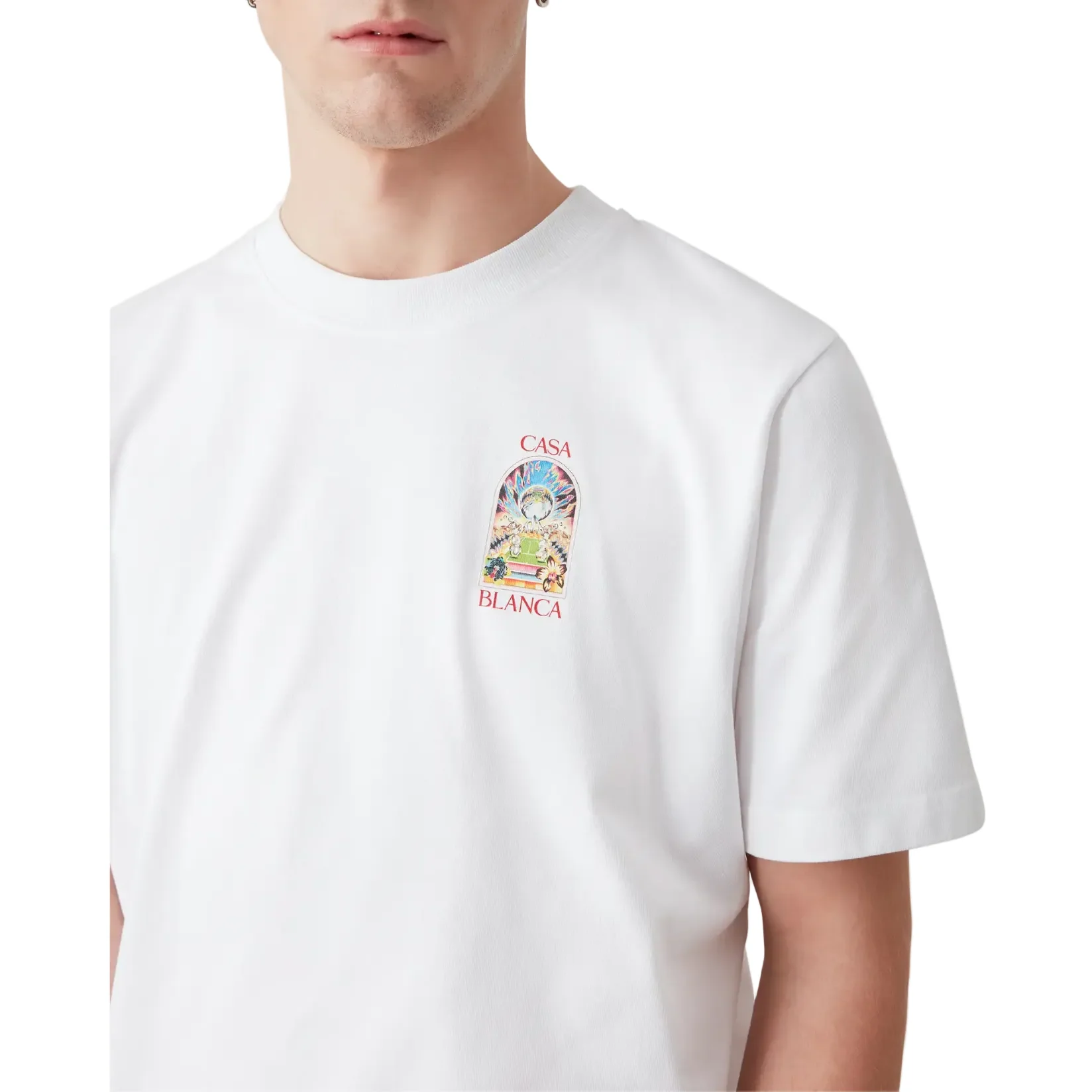 Casablanca White Tennis Landscape Short Sleeve T‑Shirt - Image 3