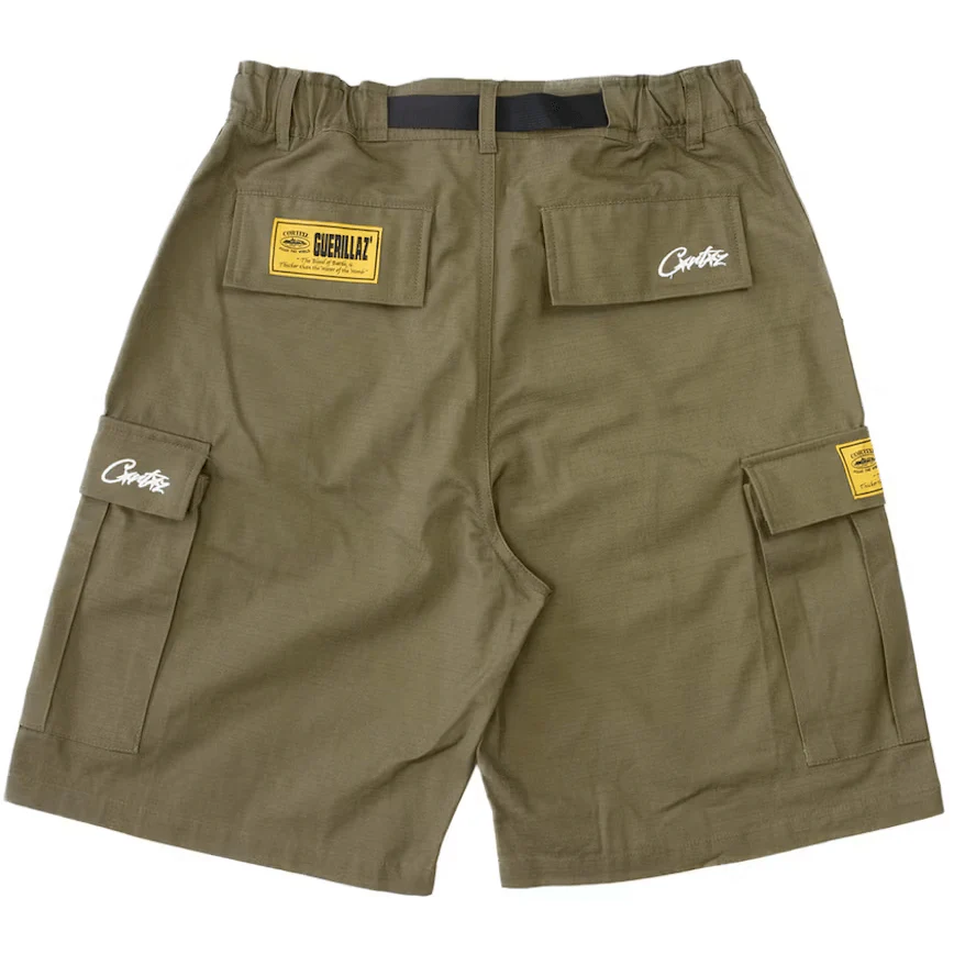 Corteiz Alcatraz Cargo Shorts Khaki Green - Image 2