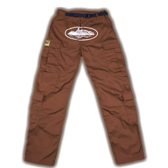 Corteiz Guerillaz* Cargo Pants Brown - Image 2