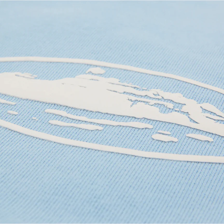 Corteiz Island Puff Print Sweatshort Baby Blue - Image 3
