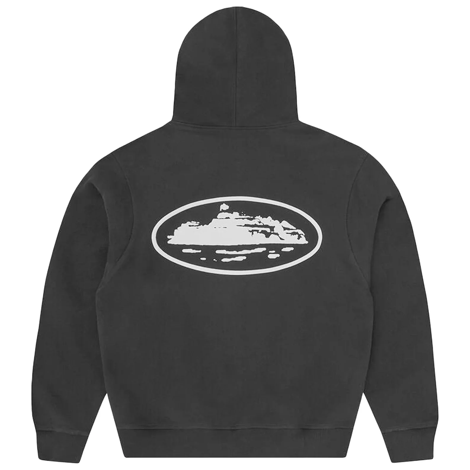 Corteiz Island Puff Print Zip Up Hoodie Black - Image 2