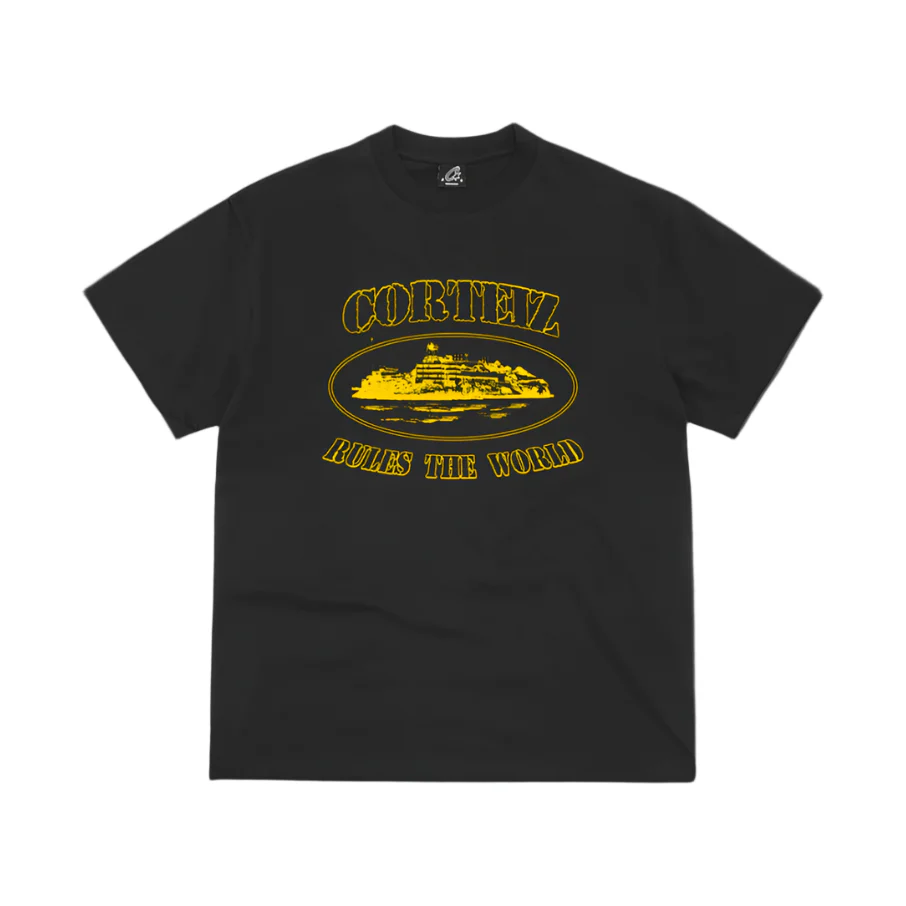 Corteiz OG Alcatraz Tee Black Yellow