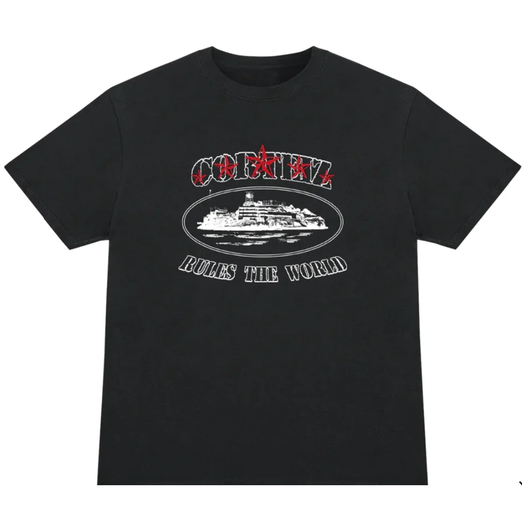 Corteiz Rules the World Stars Black Tee - Image 2