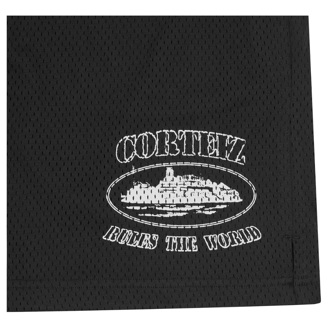 Corteiz RulesTheWorld Mesh Shorts Black - Image 2