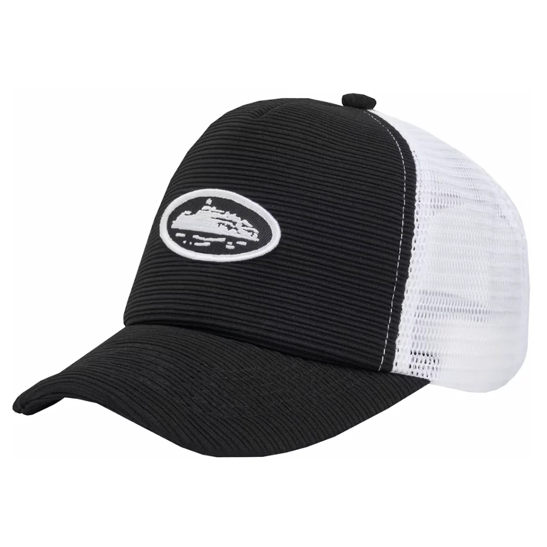 Corteiz Short Peak Trucker Black