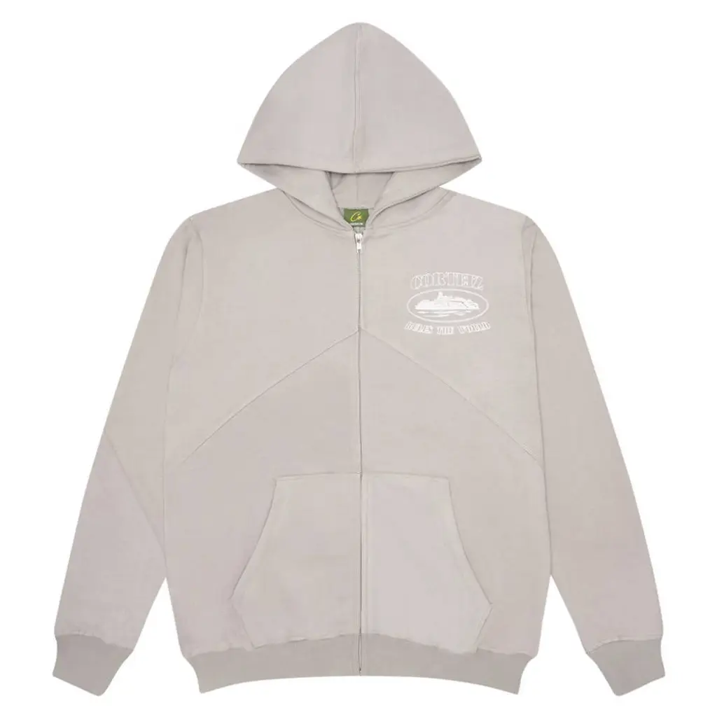 CORTEIZ SUPERIOR V2 ZIP UP HOODIE - Stone Grey - Image 3