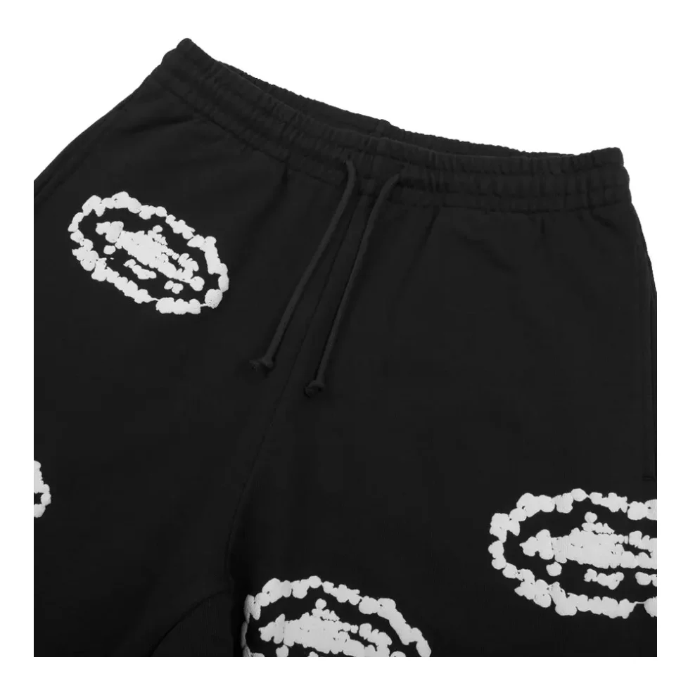 Corteiz x Denim Tears Cotton Wreath Sweatpants Black - Image 3