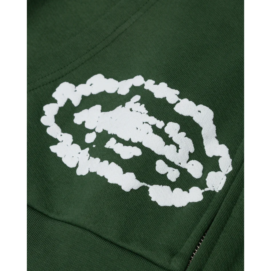 Corteiz x Denim Tears Island Wreath Zip Hoodie Green - Image 3