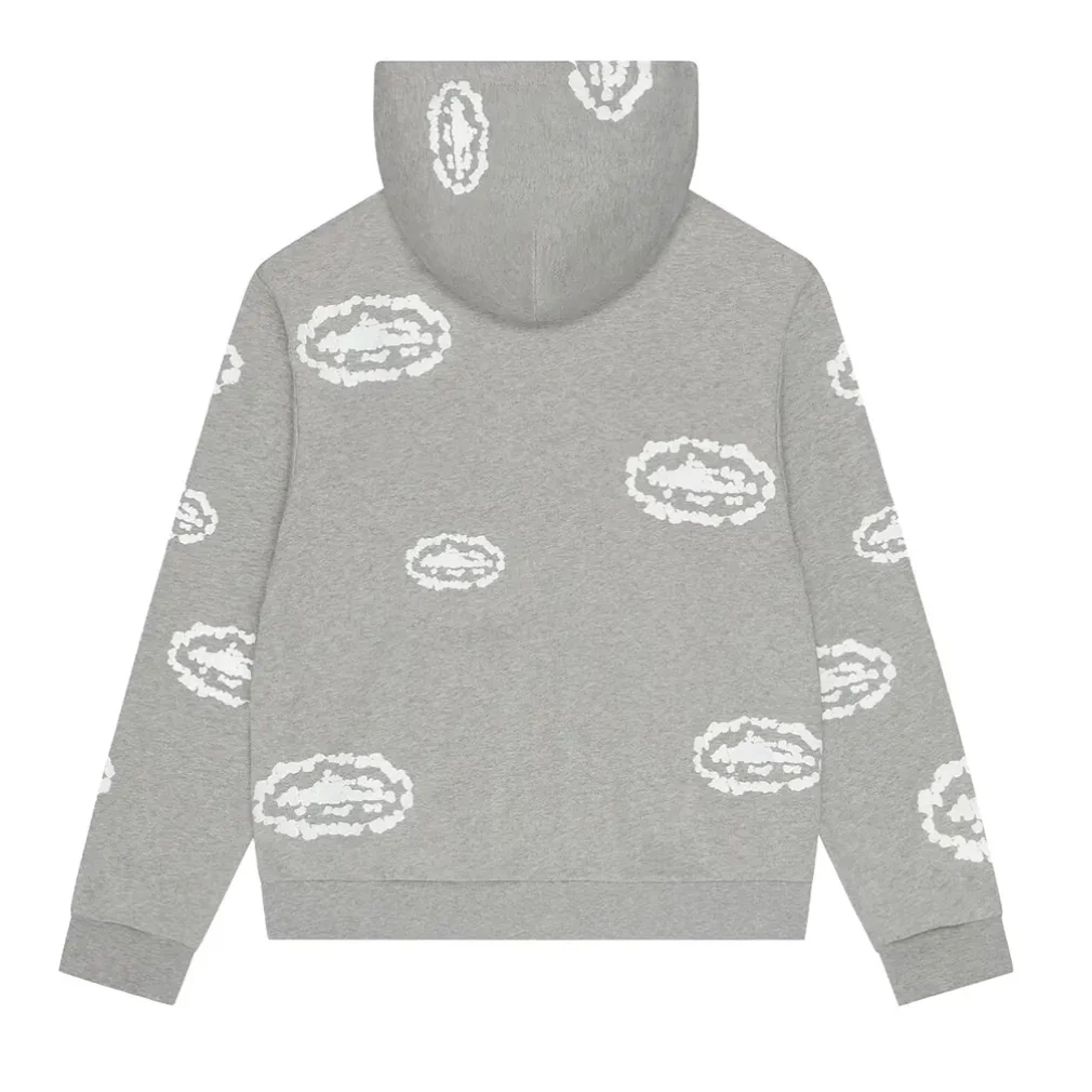 Corteiz x Denim Tears Zip Up Hoodie Grey - Image 2