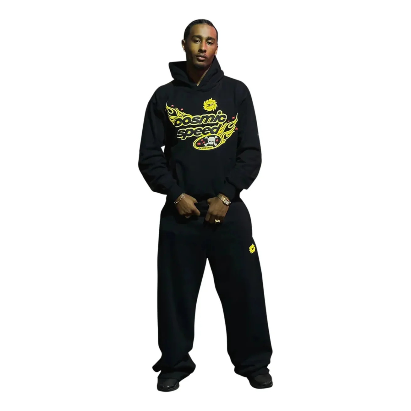 Cosmic Speed Wide-Leg Sweatpants Midnight Black - Image 4