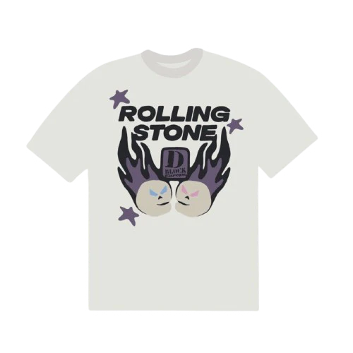 D Block Europe x Broken Planet Market Rolling Stone T-Shirt - Snow White