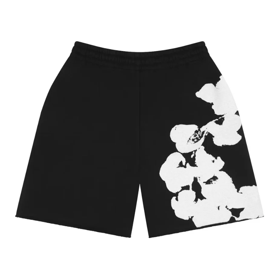 Denim Tears Big Cotton Wreath Sweat Shorts Black - Image 2