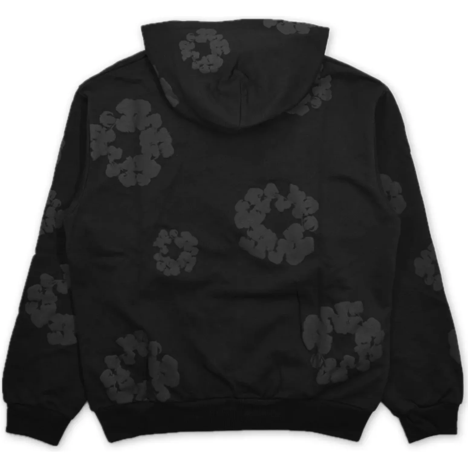 Denim Tears Cotton Wreath Hoodie Black Monochrome - Image 3
