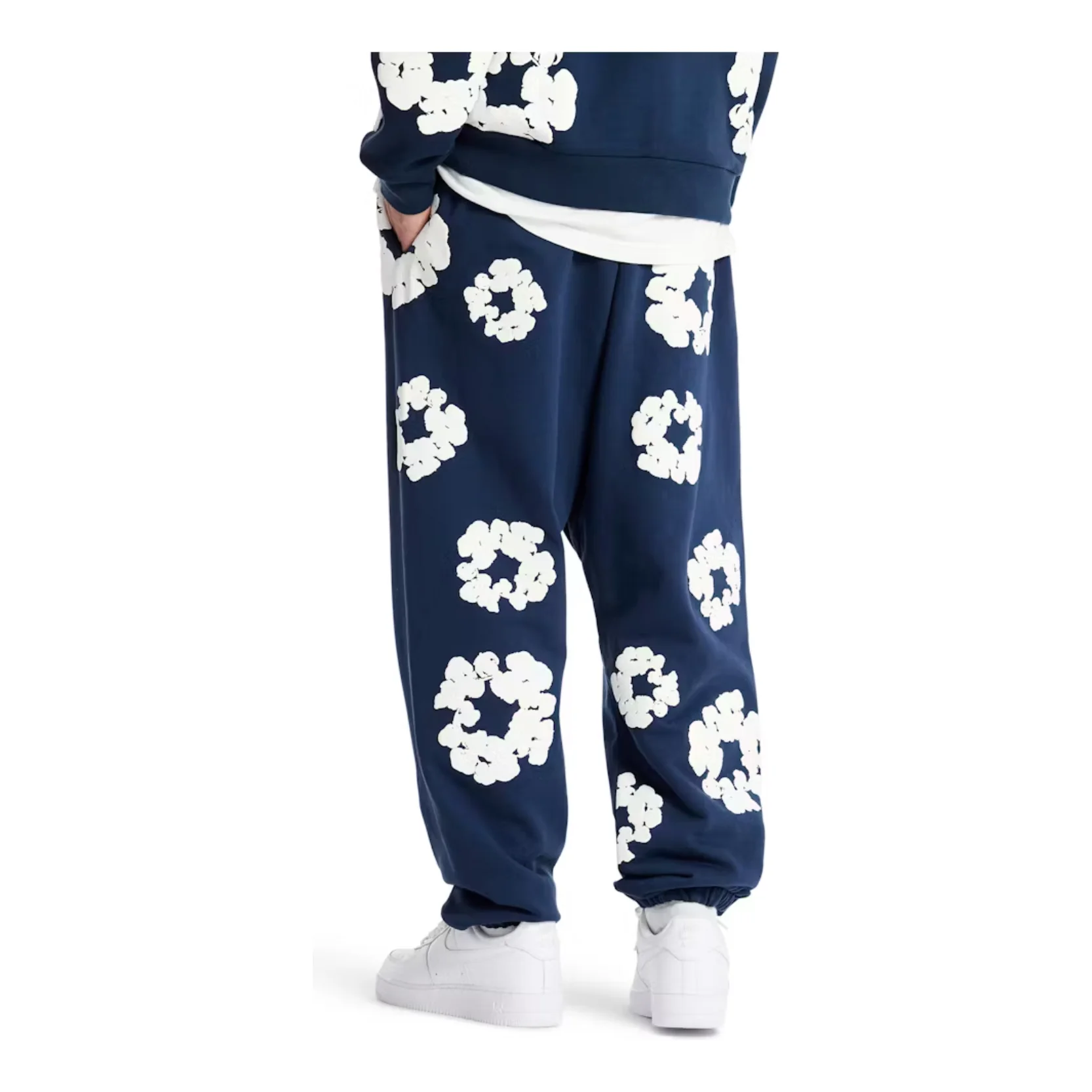 Denim Tears Cotton Wreath Sweatpants Navy - Image 4