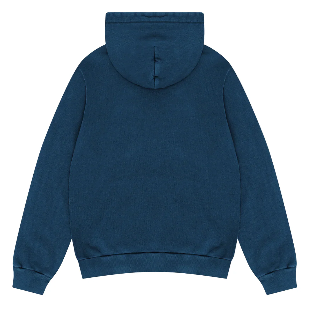 Denim Tears Embroidered Floral Hoodie Navy - Image 2