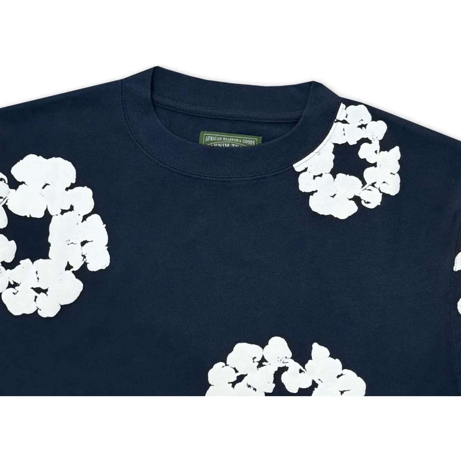 Denim Tears Long Sleeve Cotton Wreath T-shirt Navy - Image 3