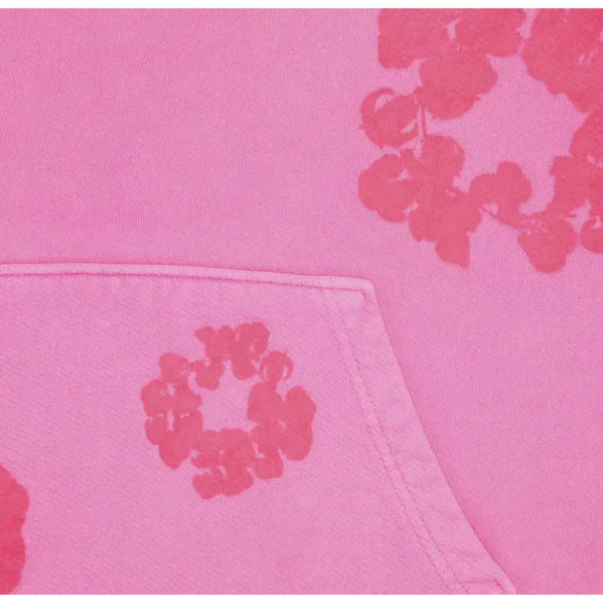 Denim Tears Mono Cotton Wreath Hoodie Pink - Image 3