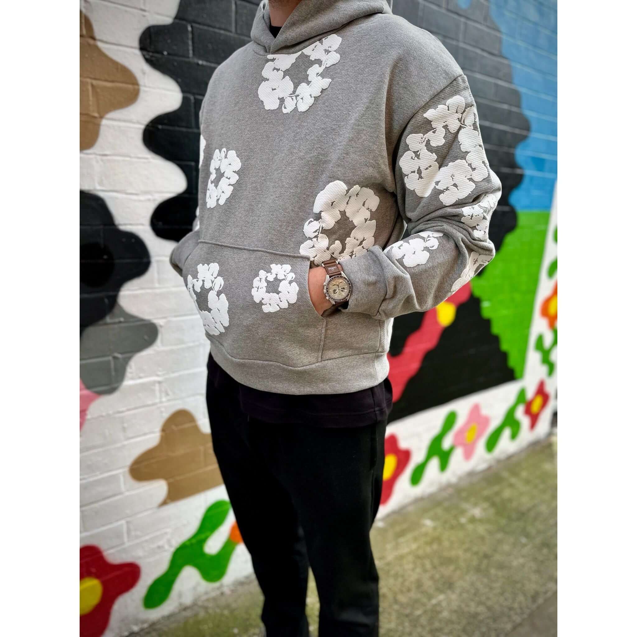Denim Tears 'The Cotton Wreath' Hoodie Grey - Image 4