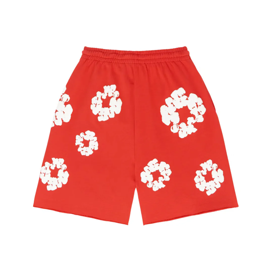 Denim Tears The Cotton Wreath Shorts Red - Image 2