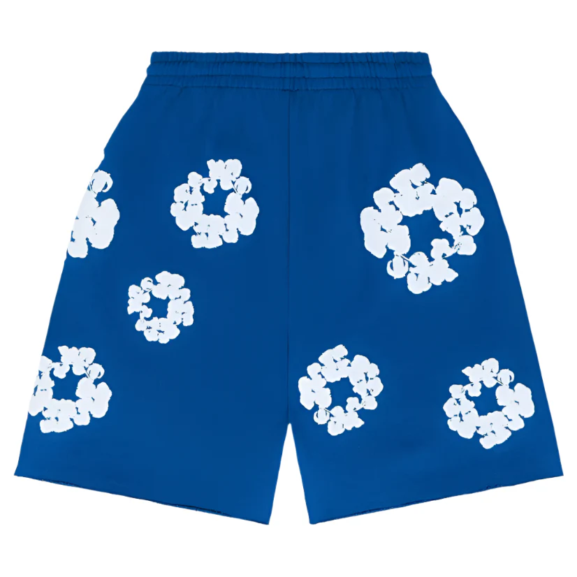 Denim Tears The Cotton Wreath Shorts Royal Blue - Image 2
