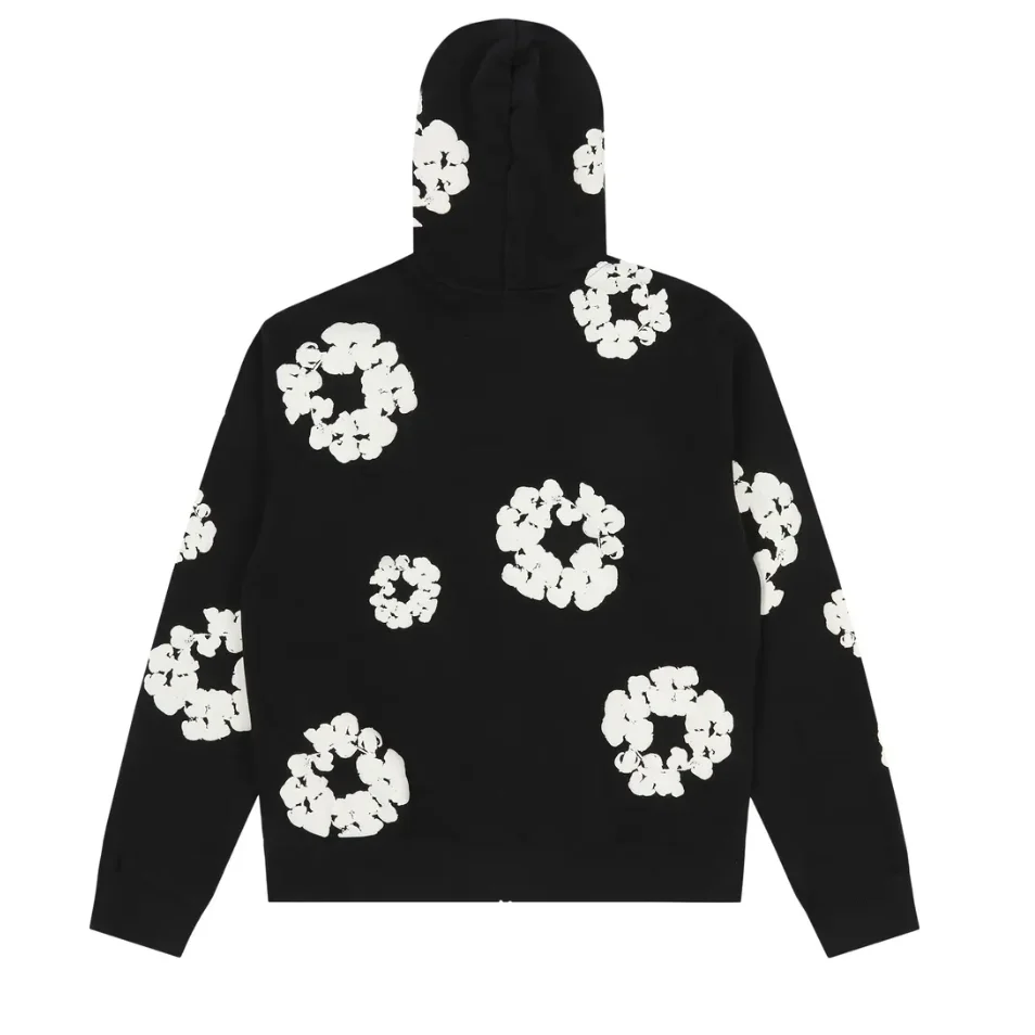 Denim Tears The Cotton Wreath Zip Up Hoodie Black - Image 2
