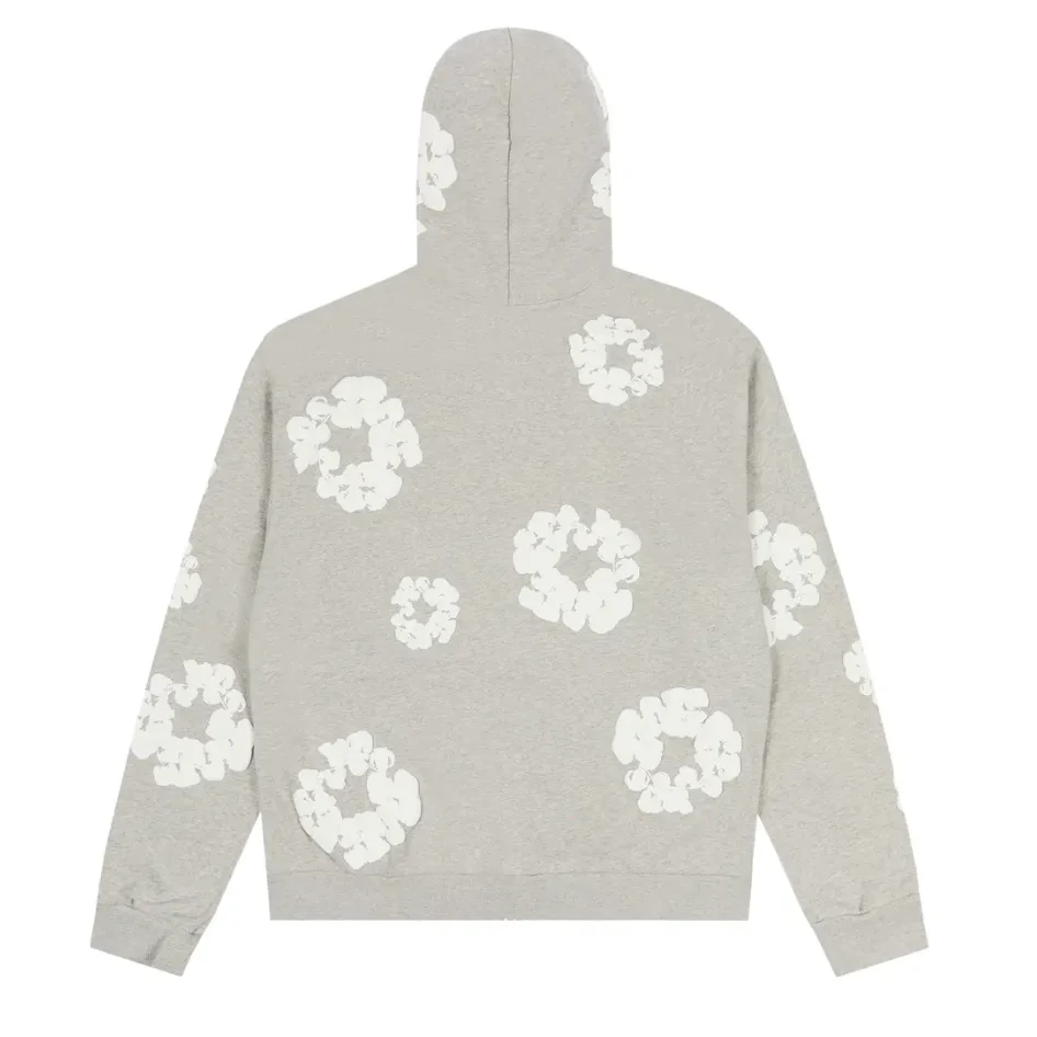 Denim Tears The Cotton Wreath Zip Up Hoodie Grey - Image 2