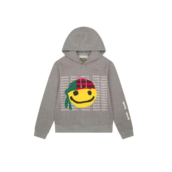 Denim Tears x CPFM Cactus Smiley Hoodie Grey