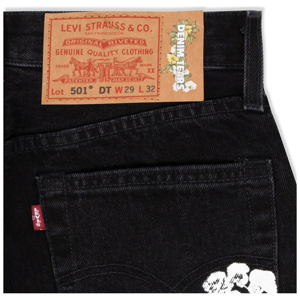 Denim Tears x Levi's Cotton Wreath Jean Black - Image 4