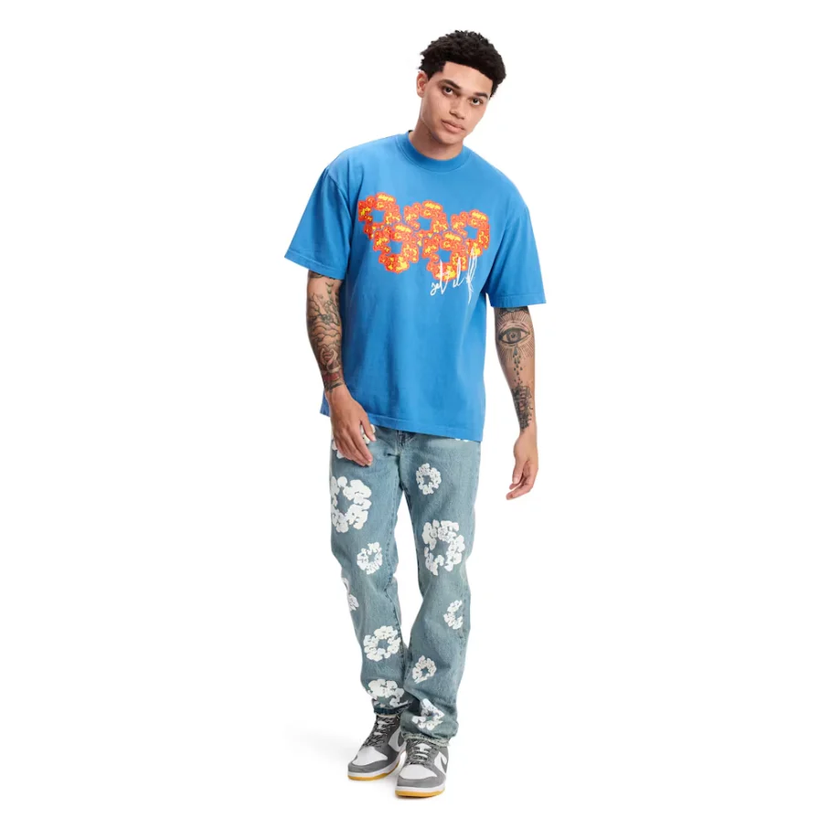 Denim Tears x Offset Set It Off #2 T-shirt Blue - Image 4