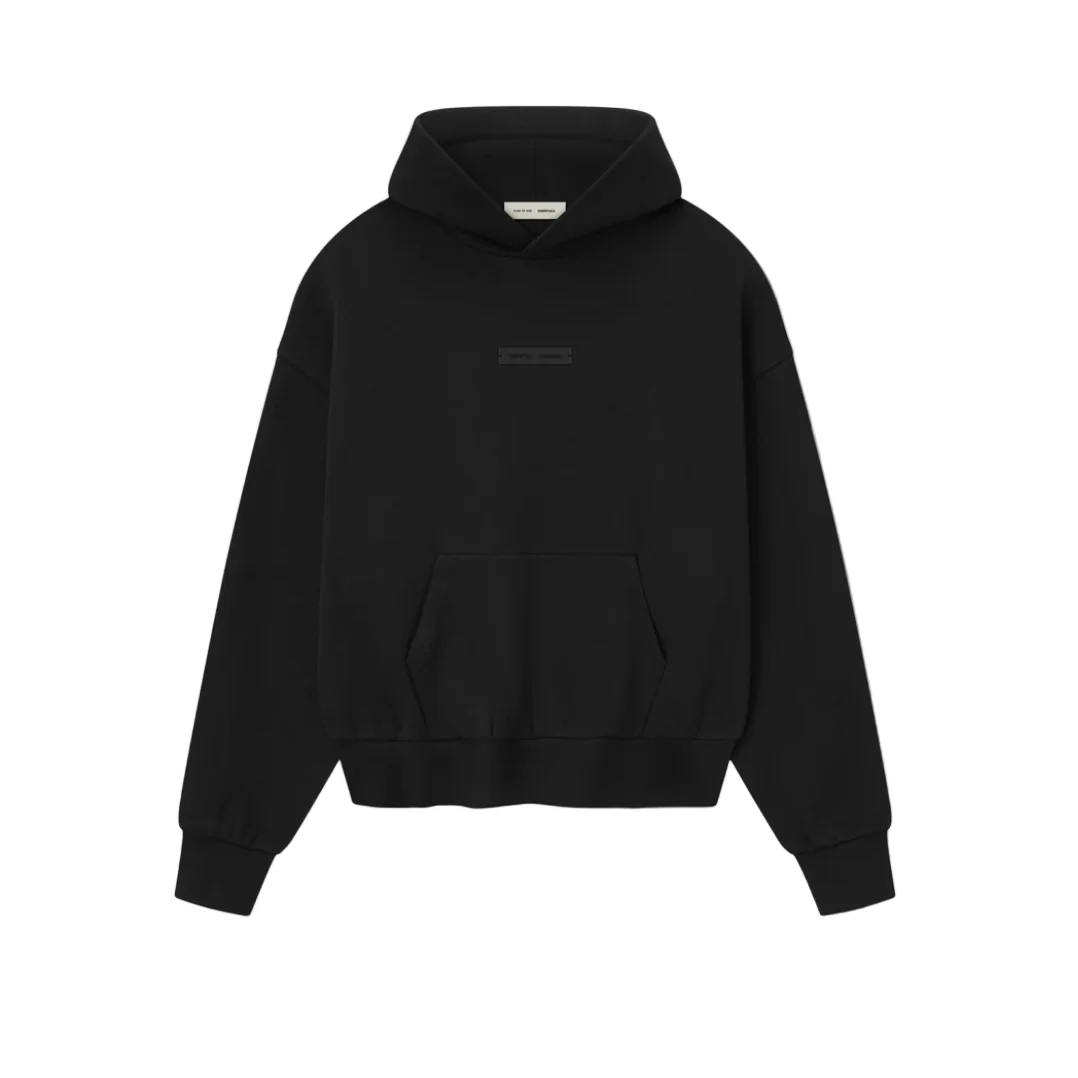 Fear of God Essentials Classic Fleece Hoodie Jet Black - Image 2