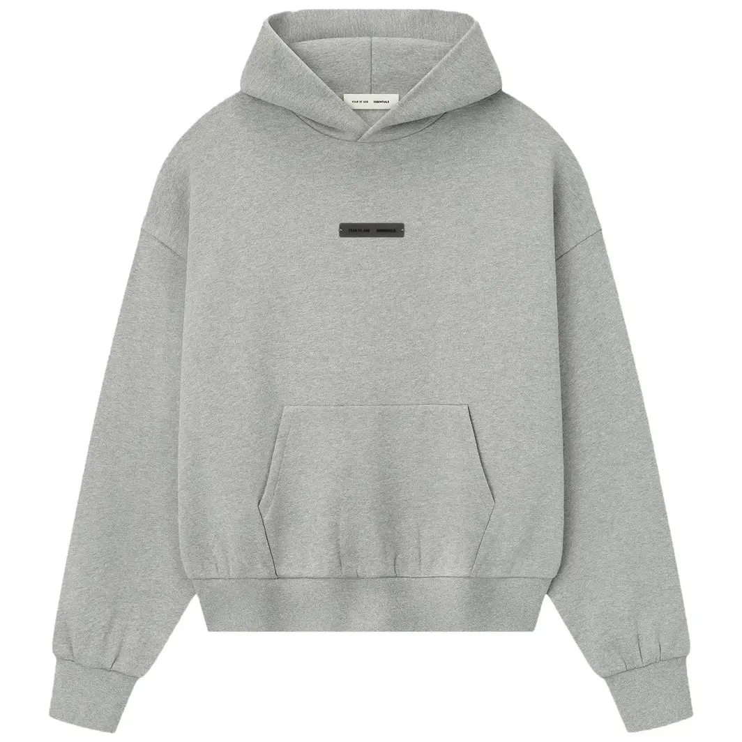 Fear of God Essentials Classic Hoodie 'Concrete Heather' - Image 2