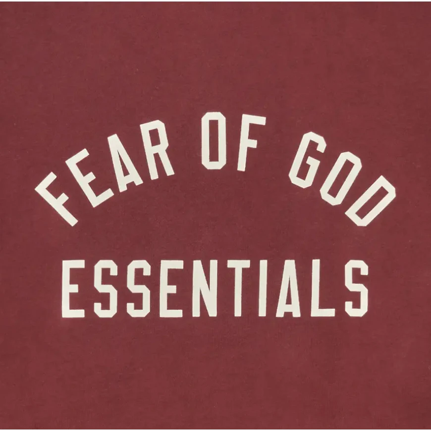Fear of God Essentials Fleece Hoodie Crimson - Image 3