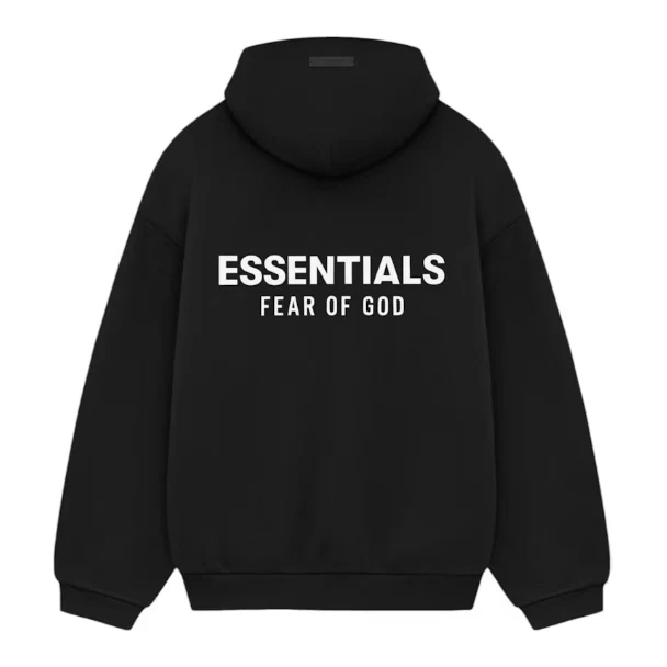 Fear of God Essentials Fleece Hoodie (FW24) Black - Image 2