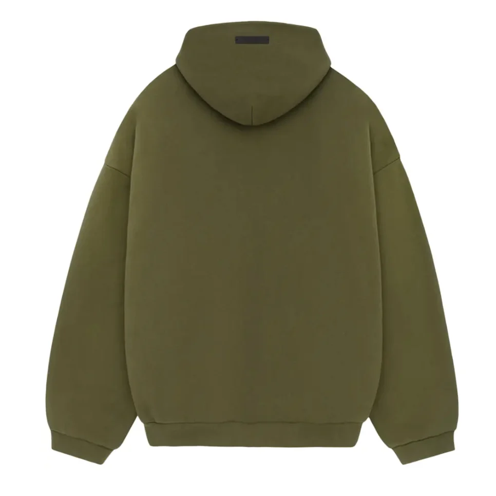 Fear of God Essentials Fleece Hoodie Military - Image 2