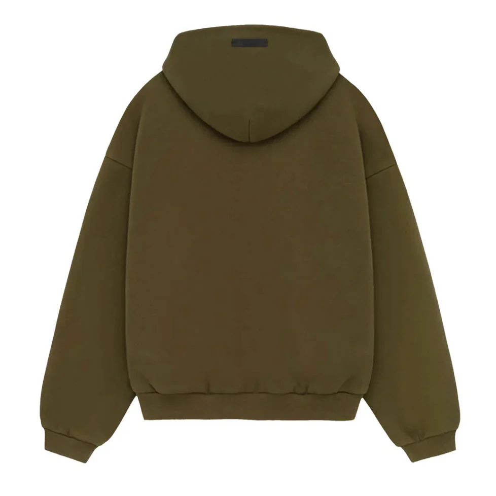 Fear of God Essentials Fleece Hoodie Olive - Image 2