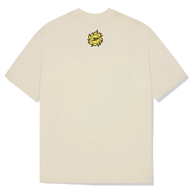 Broken Planet Market Foot On The Gas T-Shirt Vanilla White - Image 2