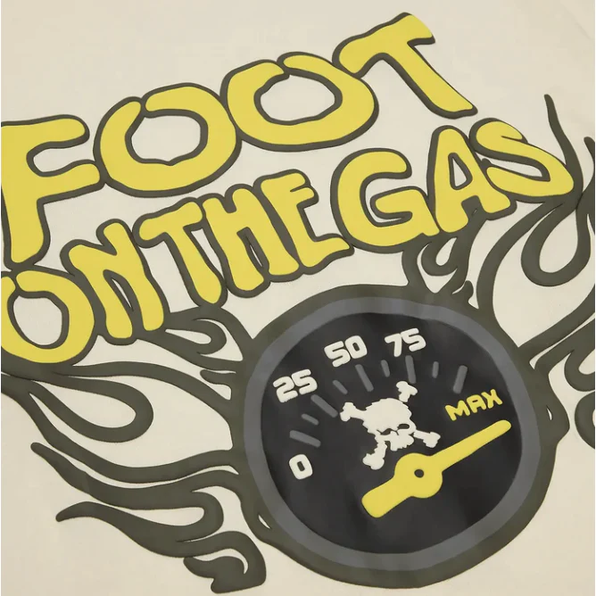 Broken Planet Market Foot On The Gas T-Shirt Vanilla White - Image 4