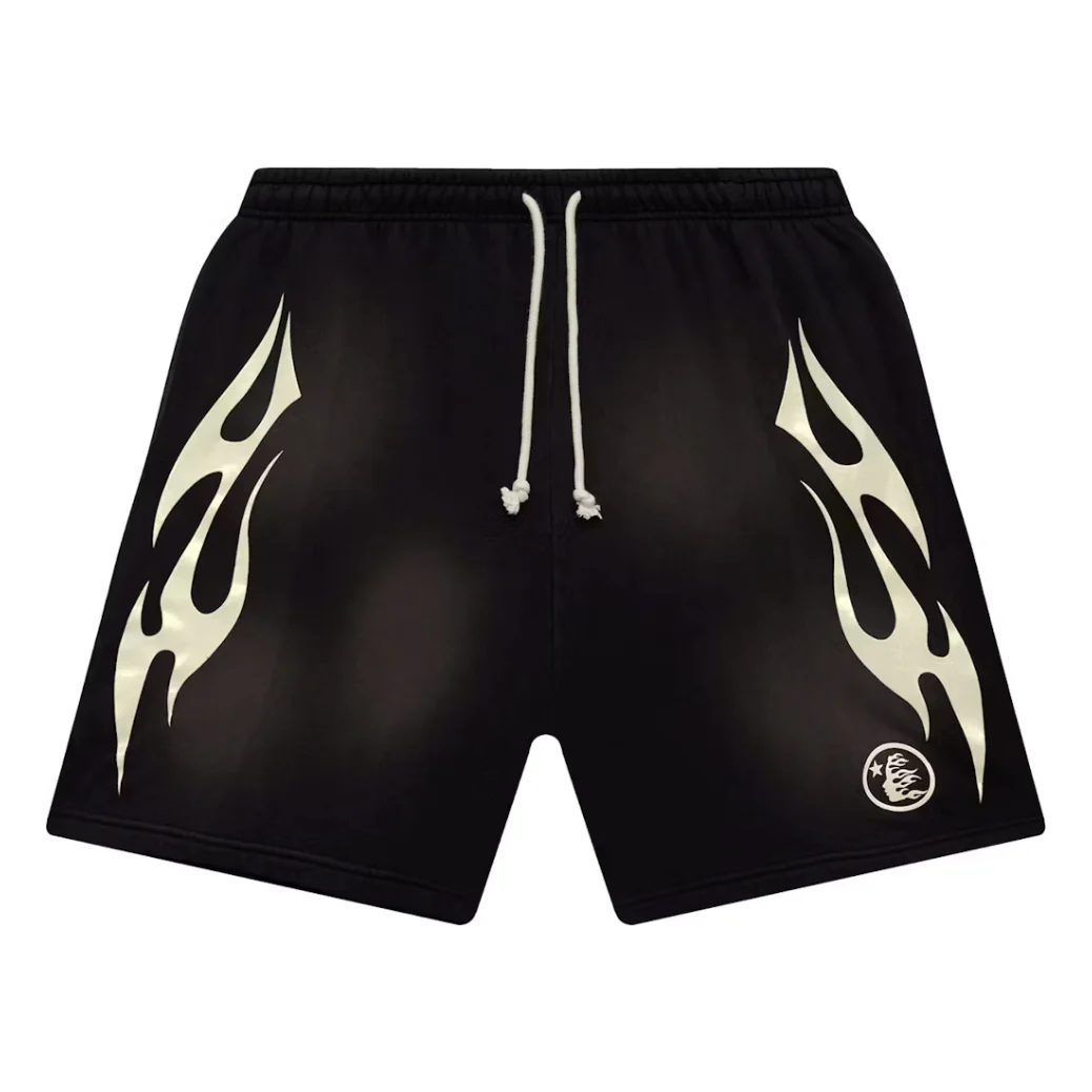 Hellstar Flame Shorts Black/White