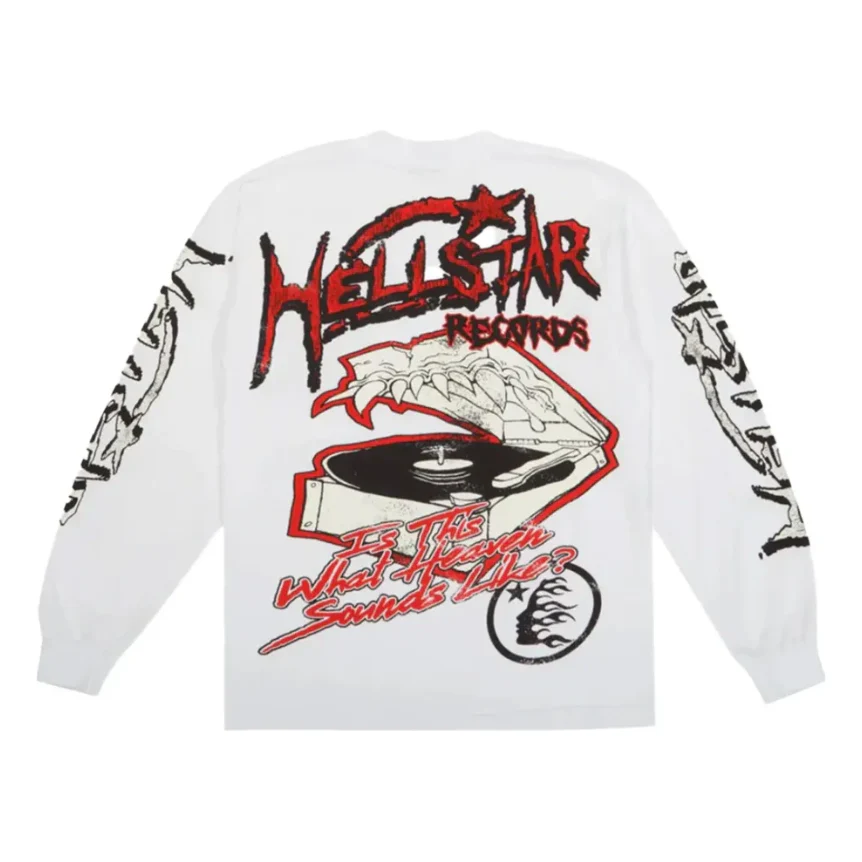 Hellstar Records Long Sleeve T-Shirt White - Image 2