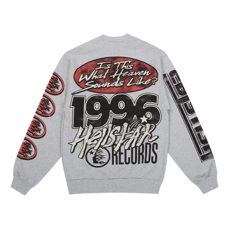 Hellstar Records Sweatshirt Grey - Image 2