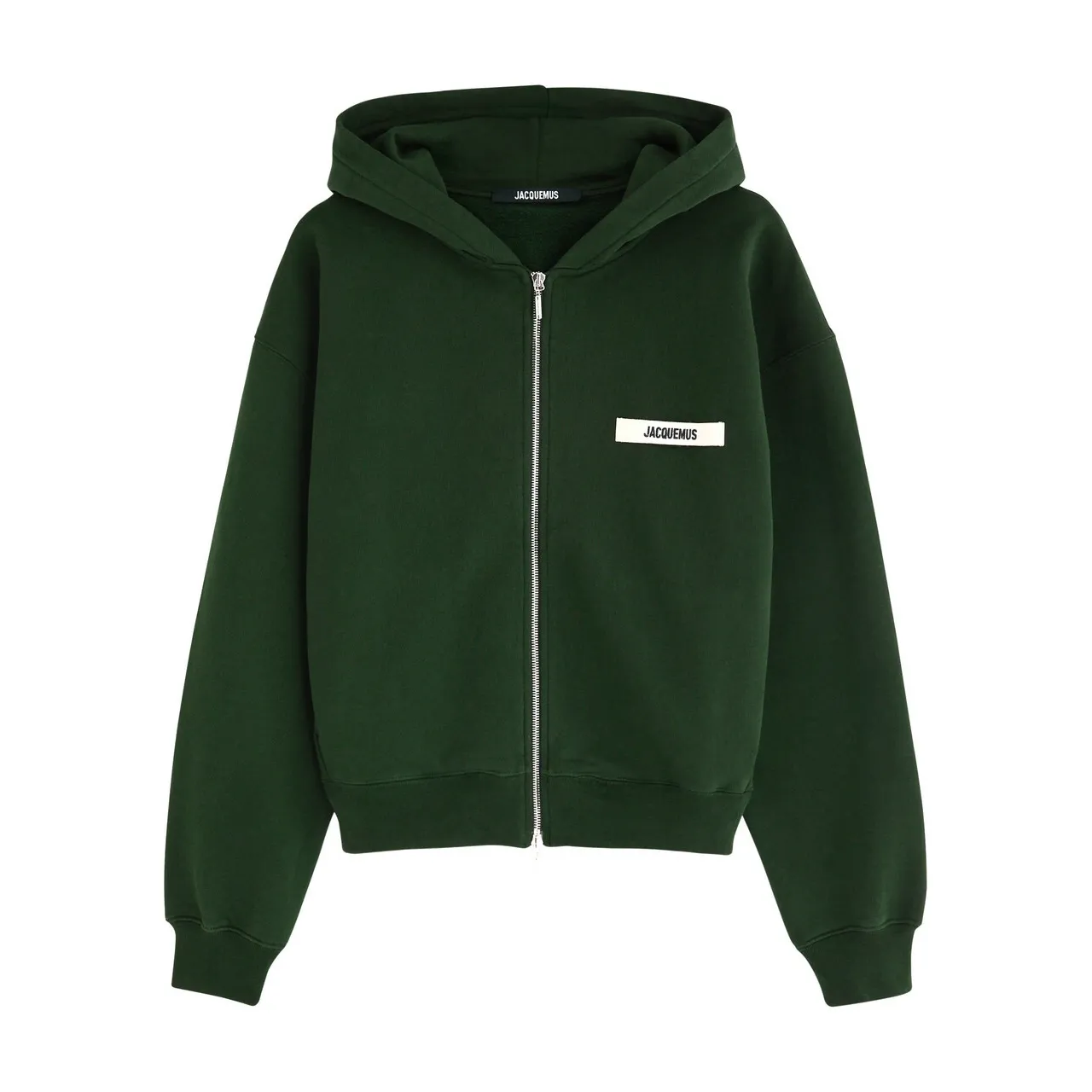Jacquemus Gros Grain Logo Zipped Hoodie Dark Green