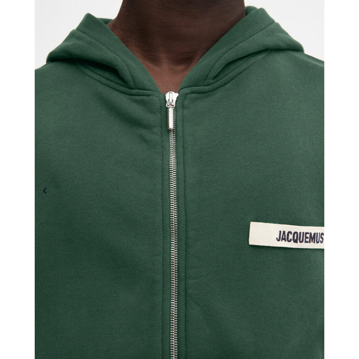 Jacquemus Gros Grain Logo Zipped Hoodie Dark Green - Image 2