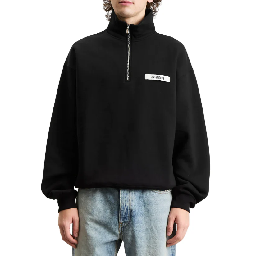 Jacquemus Gros Grain Zip Sweat Black - Image 3