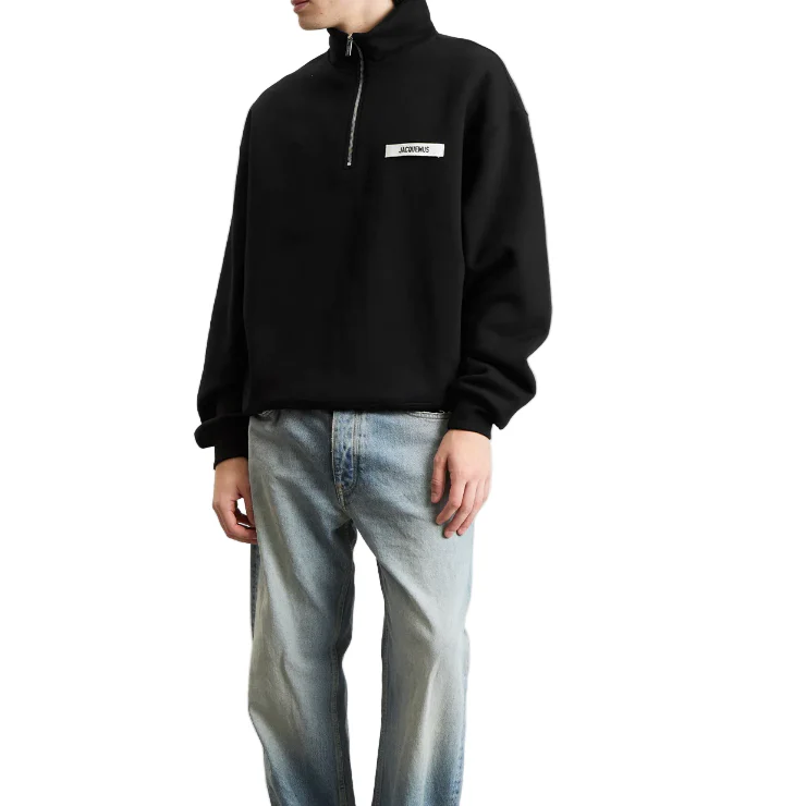 Jacquemus Gros Grain Zip Sweat Black - Image 4